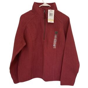 Cabela's Waffle Pullover 1/4 Zip Up Medium Knit Long Sleeve Red New with Tags